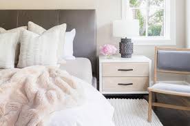 Also available in queen and california king. Blue Velvet Wingback Headboard With Two Tone Nightstand Transitional Bedroom