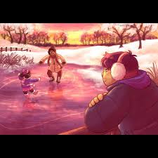 more stardew shane n jas take samuel ice skating and samuel almost perishes  but he gets a smooch out of it so it's worth it. the last drawing is just a  doodle