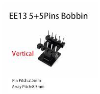 EE13 5+5 4+4 2+4 Pins 10/8/6P Mn-Zn PC40 Vertical Horizontal Transformer  Ferrite Magnetic Core Coil Skeleton Former Bobbin - AliExpress