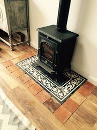 Black And White Fireplace Hearth Tiles Reclaimed Tiles Black And White Quarry Tiles Terracotta Tiles Around Wood Burning Stove Salt House Wood Burning Stove Wood Stove Hearth Wood Stove Fireplace