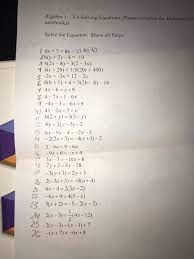 Such websites like cpm educational program, slader, and reflex can give you hints and ready answers to algebra workbooks. Algebra 1 3 4 Solving Equations Please Complete For Chegg Com