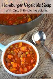 Hamburger Vegetable Soup With V8 Juice These Old Cookbooks Hamburger Vegetable Soup Vegetable Soup Recipes Vegetable Soup