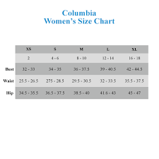 Columbia Sizing Chart Otvod