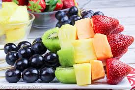 Simple Rainbow Fruit Skewers With Dip Honey Almond Dipping Sauce