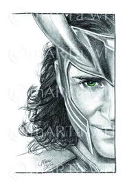 Marvel14 Fan Art Print Loki Helmet Avengers Drawings Loki Art Marvel Art Drawings