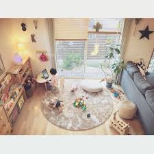 部屋全体 卵型テーブル ラグ ボックス収納 おもちゃ収納 などのインテリア実例 2015 11 20 16 23 17 roomclip ルームクリップ リビング キッズスペース インテリア インテリア 収納