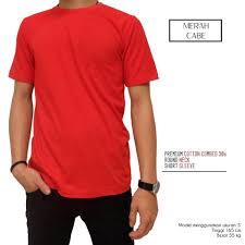 Merah Cabe Kaos Polos Lengan Pendek Kaos Merah Baju Kaos