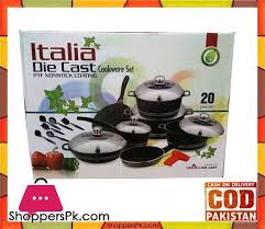 Buy Sonex Italia Die Cast Non Stick Cookware Sat 20 Pieces At Best Price In Pakistan It Cast Diecast Cookware Set