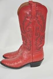 Details About Lucchese Ostrich Women Rare Wester Red Boots Size 6 1 2 B
