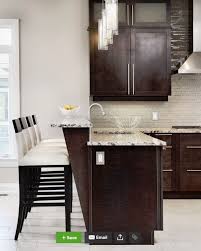 Their drawers are super fine, offering users easy storage to speed up and increase cooking efficiency. Kitchen Raised Peninsula Overhang With A Different Counter Top Material Transitional Kitchen Design Espresso Kitchen Cabinets Dark Kitchen Cabinets