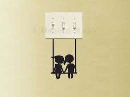 Boy And A Girl Sitting On A Swing Light Switch Fabric Decal Etsy Romantic Wall Art Simple Wall Paintings Diy Wall Painting