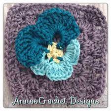 Annoo S Crochet World Spring Pansy Flower Granny Free Pattern Crochet Flower Patterns Pansies Flowers Crochet Motif