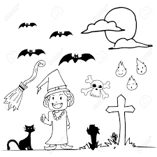 Start the first step very easily by making a medium sized circle for the head, and then draw some guides, one for the face and the other for the body. Halloween Witch Hand Draw Doodle On White Backgrounds Royalty Free Cliparts Vectors And Stock Illustration Image 59163910