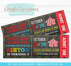Printable Circus Carnival Chalkboard Ticket Birthday Invitation Free Thank You Card First Birthday Invite Ticket Invitation Birthday Carnival Birthday Party Theme Birthday Invitations Diy Girl