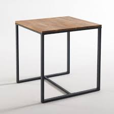 table de bistrot 2 couverts hiba chene massif acier mat et lignes carrees pour une table format bistrot au table salle a manger table basse table a rallonge