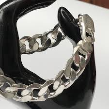 Bracelet gourmette de plaqué argent 925 20 cm 8mm mixte homme femme. Gourmette En Argent 925 Homme Vm Attanasio