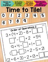 Math Tiles Order Of Operations 2 Equations With Exponents A Fun Hands On Way To Reinforce The Orders Of Op Order Of Operations Exponents Math Math Centers