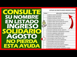 De acuerdo con la información, publicada en la cuenta de twitter de la. Consulte Su Nombre En Listado Ingreso Solidario Agosto 640 000 No Pierda Esta Ayuda Youtube
