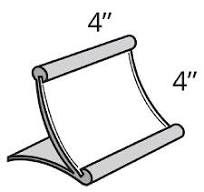 Curved Metal Counter Sign Holder 4"W x4"H