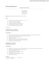 kitchen staff sample resume
