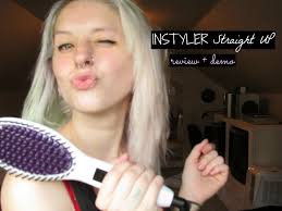 Boring is the only option when it comes to an actual hairstyle. Hairbrushy Instyler Straight Up Ceramic Straightening Brush