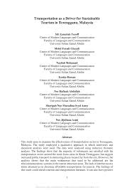 Bersempena tahun melawat terengganu 2017 kami memaparkan video tempat tumpuan di terengganu. Pdf Transportation As A Driver For Sustainable Tourism In Terengganu Malaysia