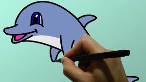 How To Draw A Cartoon Dolphin Dolphin Drawing Baby Elephant Drawing Cartoon Dolphin