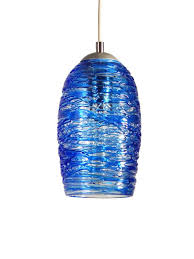 Blue Glass Light With Spun Glass Exterior Hand Blown Glass Etsy Glass Pendant Light Blown Glass Pendant Hand Blown Glass Lighting