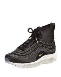 Black And Gold Nike Shoes High Tops Nike Men S Air Max 97 High Top Sneaker Black Gold Modesens Nike Men Sneakers High Top Sneakers