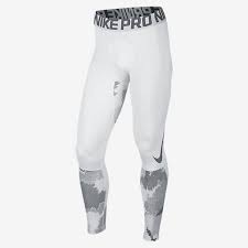 Black And Gold Nike Pro Leggings Nike Pro Mens Hyperwarm Printed Training Tights Dri Fit White Gray 801986 100 Nike Baselayerbottom Nike Pros Mens Tights Compression Tights Men