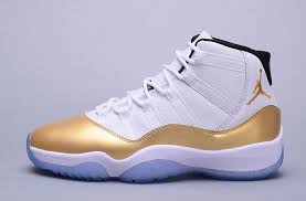 Jordan 11 Black And White High Top Air Jordans 11 Xi Retro Men Shoes White Black Gold In 2020 Air Jordans Jordan Shoes Retro Jordan 11