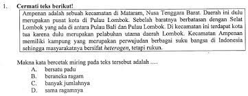 Check spelling or type a new query. Pembahasan Soal Un Smp Tahun 2019 Mata Pelajaran Bahasa Indonesia Nomor 1 Makna Istilah Pada Teks Zuhri Indonesia