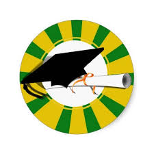 Graduation Cap Tilt W Diploma Gold Green Classic Round Sticker Zazzle Com Yellow Smiley Face Green Sticker Postage Stamps