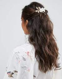 Haarkamm Aus Metall Mit Blumendesign Aus Blumendesign Haarkamm Halboffen Metall Mit Geflochtene Frisuren Brautfrisur Hochzeitsfrisuren