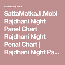 Sattamatkaji Mobi Rajdhani Night Panel Chart Rajdhani Night