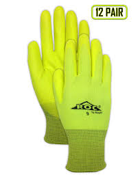 Magid Glove Safety Hv100 Magid Roc Hv100 Hi Viz Knit Gloves With Hi Viz Micro Foam Nitrile Palm Coating 6