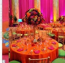 Orange And Pink Wedding Indian Hindu Reception Colorful Centerpiece Fl Indian Wedding Decorations Orange Wedding Decorations Pink Orange Wedding Flowers