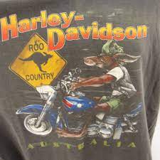 Vtg Harley Davidson Australia T Shirt Xl Motorcycle Faded Black 1996 Kangaroo Harleydavidson Graphict Harley Davidson Australia Mens Tshirts Harley Davidson