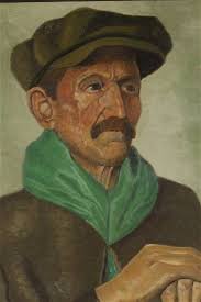 Mary Ross Kelley Oil On Board Fisherman Portrait
