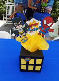 Superhero Baby Shower Centerpiece Superhero Baby Shower Spiderman Birthday Party Marvel Baby Shower