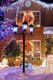 Urban Christmas Scene In Suburbia Hanging Christmas Lights Christmas Lights Outdoor Christmas Lights