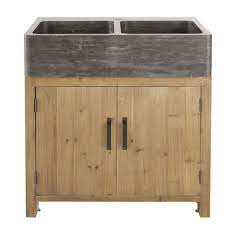 meuble bas de cuisine pour evier 2 portes en pin recycle effet vieilli maisons du monde kitchen base units maisons du monde pantry design