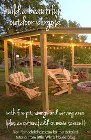 A sand fire pit looks much cleaner than a regular pit. Remodelaholic Tutorial Build An Amazing Diy Fire Pit Pergola For Swings