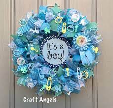Baby Boy Wreath It S A Boy Wreath Baby Shower Wreath Nursery Wreath Deco Mesh Blue Wreath Baby Shower Gift Baby Shower Wreath Diy Wreath Diy Spring Wreath