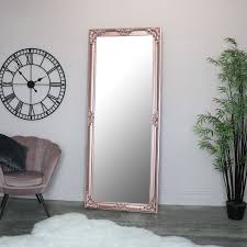 The uk's number one retailer of homewares, dunelm has a wide range of soft reflect your taste and style with one of our high quality full length wall mirrors. Xxl Rose Gold Pink Full Length Wall Mirror Melody Maison