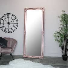 Xxl Rose Gold Pink Full Length Wall Mirror Melody Maison