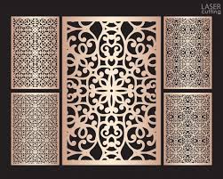 Vorlagen ziffernblätter zum laserbrennen : Vorlage Fur Laser Und Gestanzte Ziertafeln Mit Muster Aus Magnolienbluten Laubsagearbeitsplatte Lasercut Metallplatte Holzschnitzen Premium Vektor