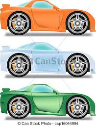 Regarde les sauter dans des cercles de feu et des balles géantes. Voiture Roues Course Dessin Anime Grand Canstock