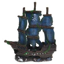 Underwater Treasures Pirate Ship Aquarium Decorations Fish Tank Decorations Pirate Decor