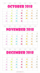Download Free Printable Cute October November December 2018 Calendar Template Here All Kind Of Cute And Colo August Calendar Calendar Printables July Calendar